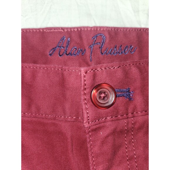 New Alan Flusser Men’s Pants W32/L30 Red 100% Cotton - Picture 4 of 7
